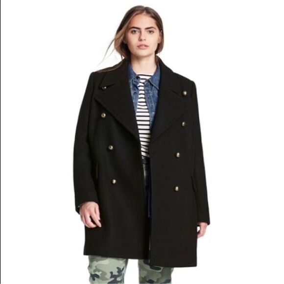 Nili Lotan For Target Coat L Black Double Breasted - Picture 1 of 10